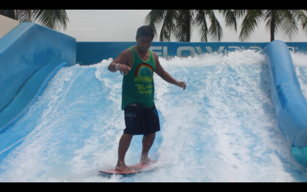 After a couple of tries, I flowed over water at Wavehouse Sentosa, Singapore